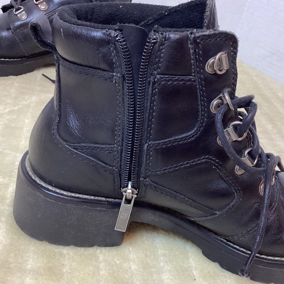 HARLEY DAVIDSON BLACKK LEATHER MOTORCYCLE BIKE BOOTS - Picture 9 of 16
